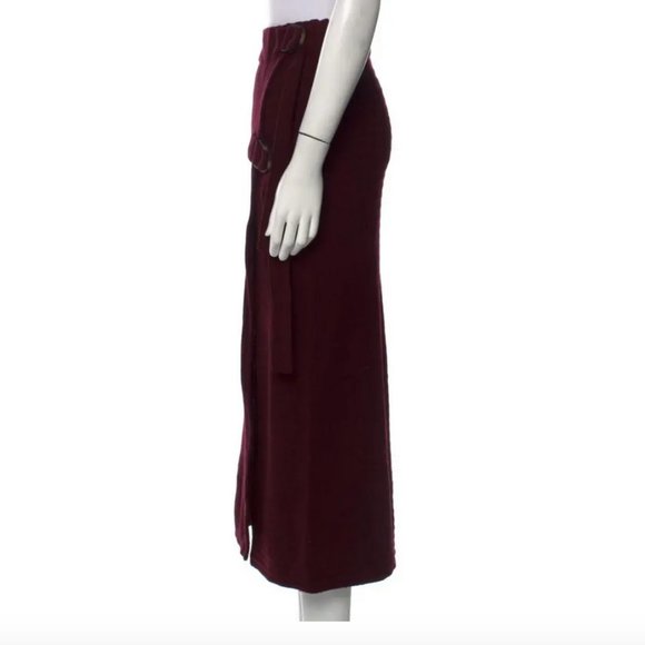 Wool burgundy maxi skirt Jonathan Simkhai, size 2 - Picture 3 of 3